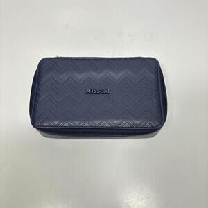 MISSONI x Delta Airlines Navy Blue Travel Case Amenity Toiletry Bag EMPTY